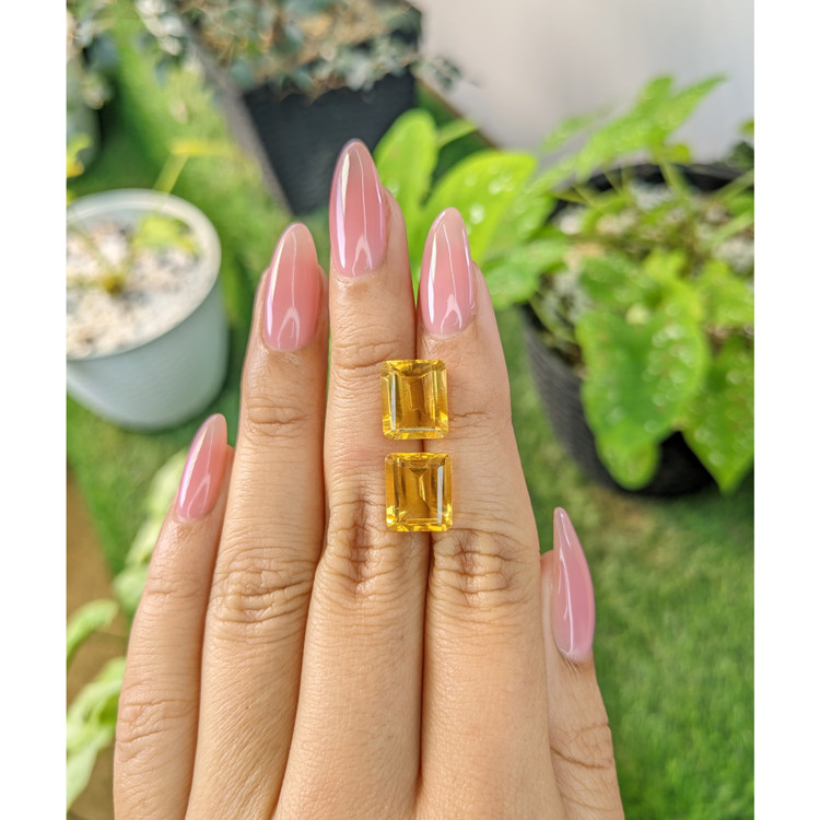 7.69 Ct.Tw. Citrine Pair from Brazil