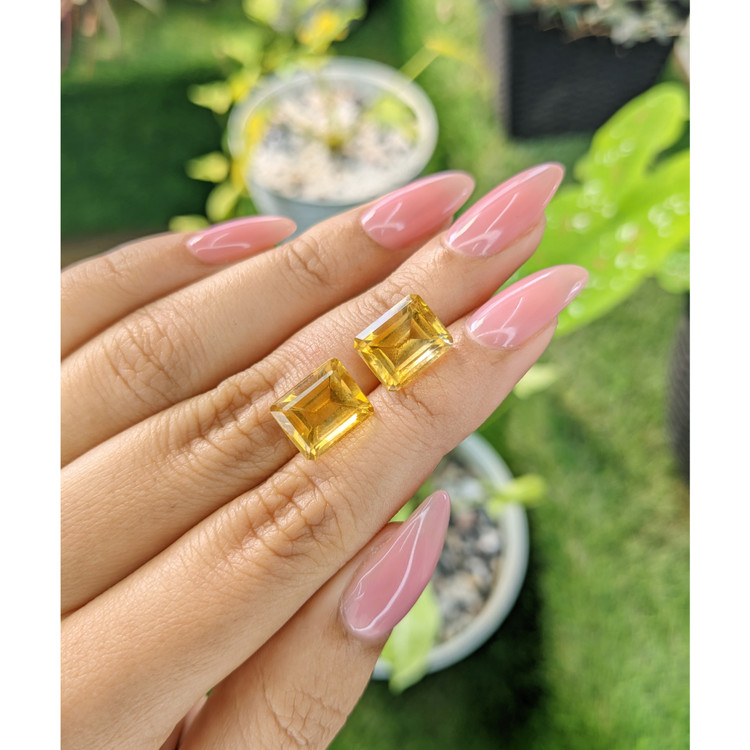 9.58 Ct.Tw. Citrine Pair from Brazil