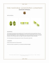 1.42 Ct.Tw.Total Carat Weight Green Peridot Pair from Ceylon (Sri Lanka) Appraisal