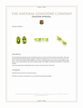 1.42 Ct.Tw.Total Carat Weight Green (Lime Green) Peridot Pair from Ceylon (Sri Lanka) Appraisal