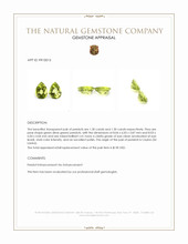 2.60 Ct.Tw.Total Carat Weight Green (Lime Green) Peridot Pair from Ceylon (Sri Lanka) Appraisal