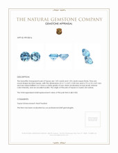2.10 Ct.Tw.Total Carat Weight Sky Blue Topaz Pair from Ceylon (Sri Lanka) Appraisal