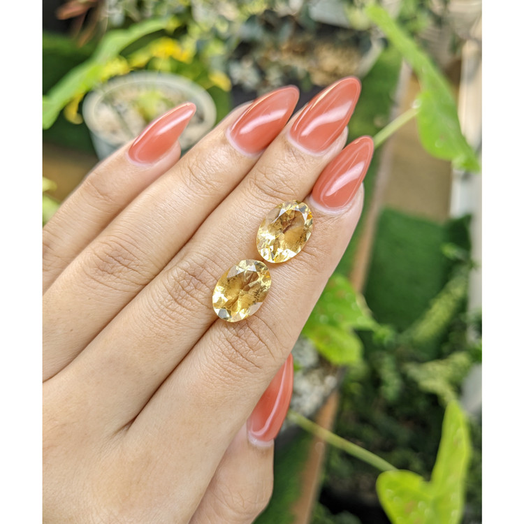 9.44 Ct.Tw. Citrine Pair from Brazil