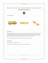 9.52 Ct.Tw.Total Carat Weight Yellow Citrine Pair from Brazil Appraisal
