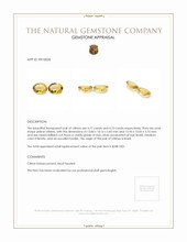 9.52 Ct.Tw.Total Carat Weight Yellow Citrine Pair from Brazil Appraisal