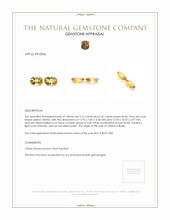 10.57 Ct.Tw.Total Carat Weight Citrine Pair from Brazil Appraisal
