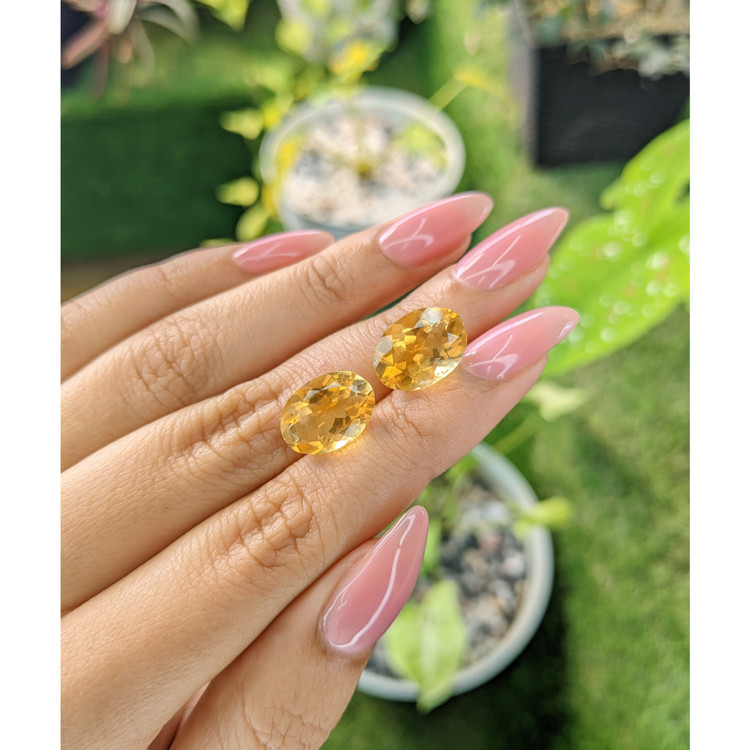 9.72 Ct.Tw. Citrine Pair from Brazil