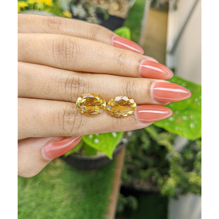 9.64 Ct.Tw. Citrine Pair from Brazil