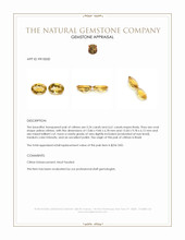 9.85 Ct.Tw.Total Carat Weight Yellow Citrine Pair from Brazil Appraisal
