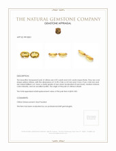 9.35 Ct.Tw.Total Carat Weight Yellow Citrine Pair from Brazil Appraisal