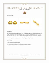 9.84 Ct.Tw.Total Carat Weight Yellow Citrine Pair from Brazil Appraisal