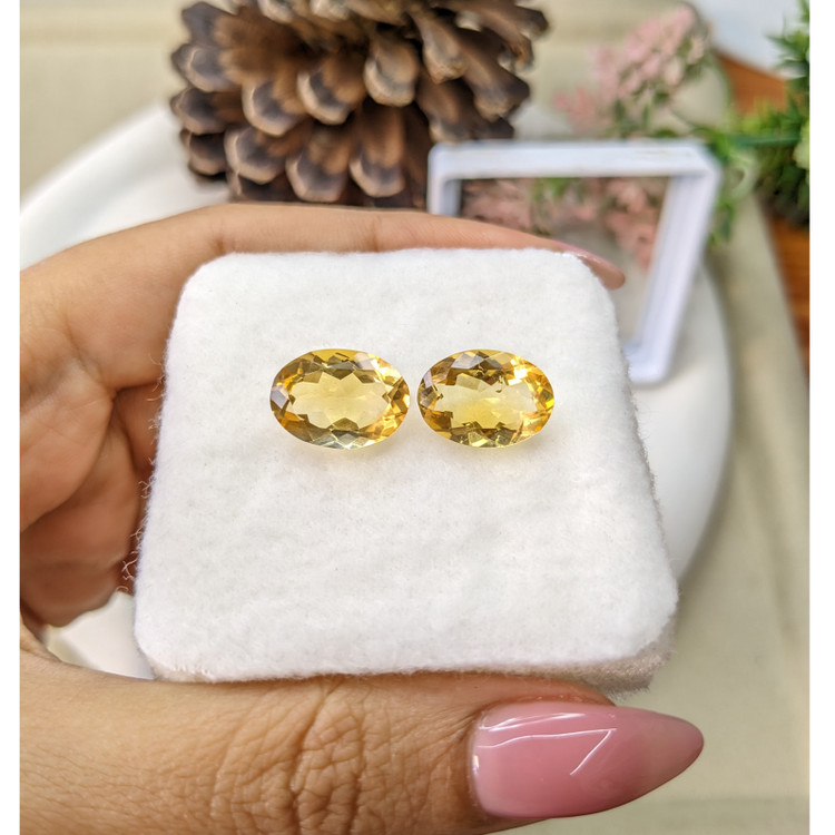 9.84 Ct.Tw. Citrine Pair from Brazil