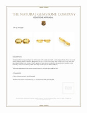 9.75 Ct.Tw.Total Carat Weight Citrine Pair from Brazil Appraisal