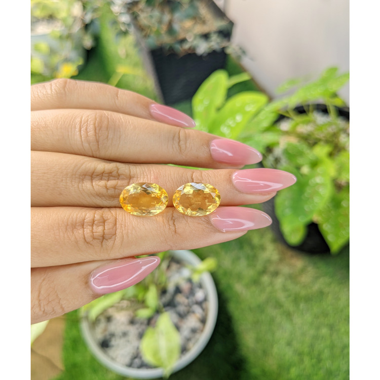 9.75 Ct.Tw. Citrine Pair from Brazil