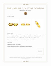 9.57 Ct.Tw.Total Carat Weight Citrine Pair from Brazil Appraisal