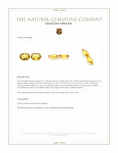 9.57 Ct.Tw.Total Carat Weight Yellow Citrine Pair from Brazil Appraisal