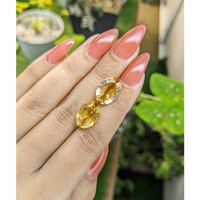 9.21 Ct.Tw.Total Carat Weight Citrine Pair from Brazil Life Style