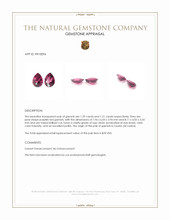 2.60 Ct.Tw.Total Carat Weight Purplish Red Garnet Pair from Ceylon (Sri Lanka) Appraisal