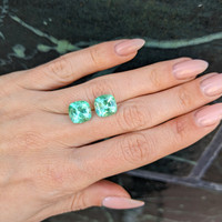 7.71 Ct.Tw.Total Carat Weight Emerald Pair from Colombia Life Style