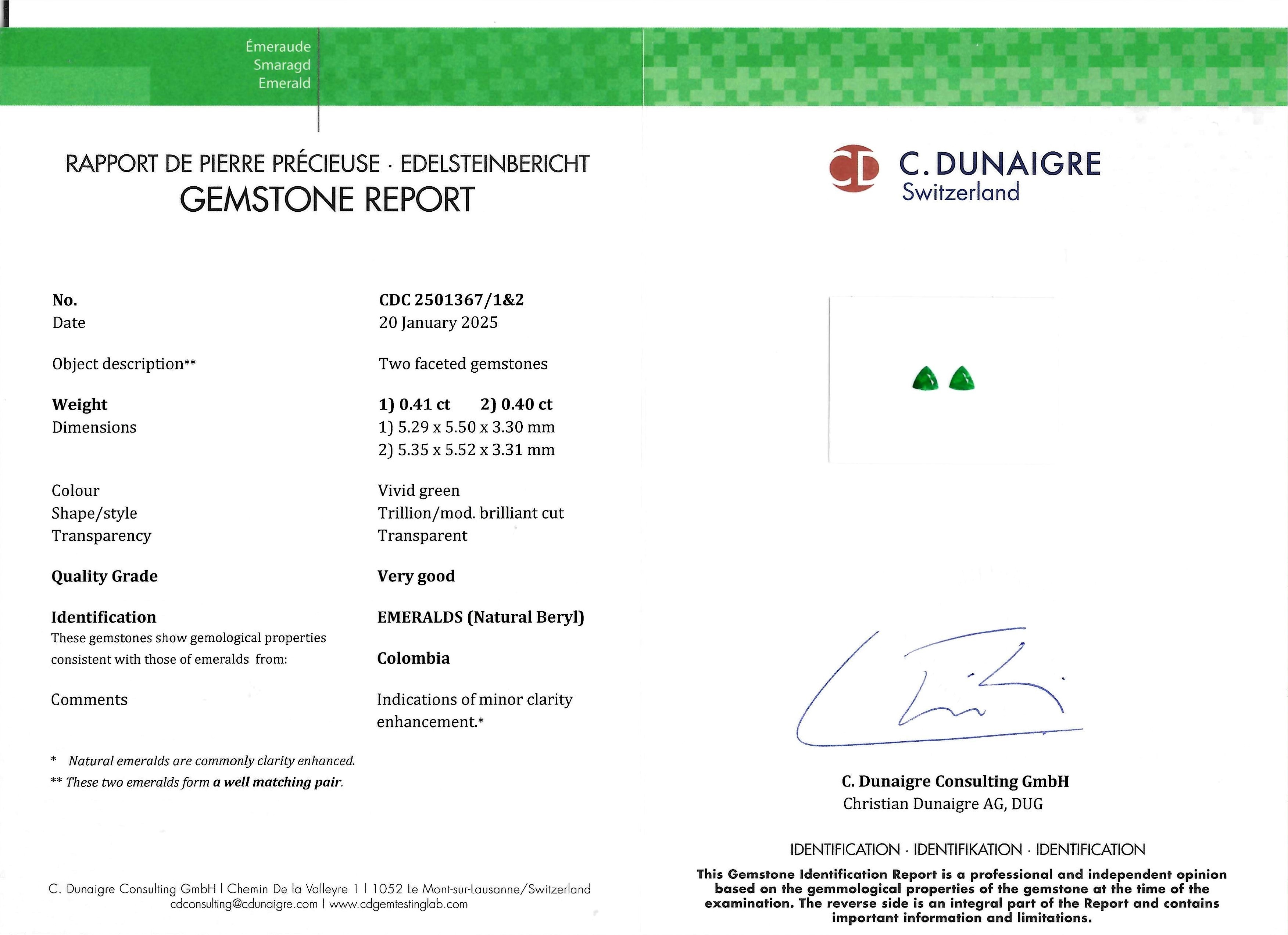 0.81 Ct.Tw. Emerald Pair from Colombia