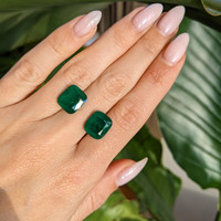 9.06 Ct.Tw.Total Carat Weight Emerald Pair from Colombia Life Style