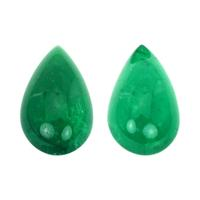2.58 Ct.Tw.Total Carat Weight Cabochon Emerald Pair from Colombia Video
