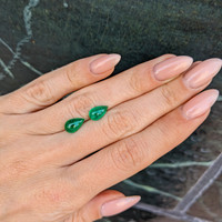 2.58 Ct.Tw.Total Carat Weight Cabochon Emerald Pair from Colombia Life Style