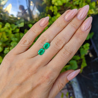 2.71 Ct.Tw.Total Carat Weight Emerald Pair from Afghanistan Life Style