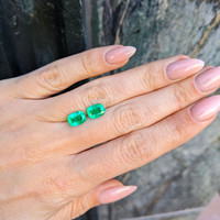 2.71 Ct.Tw.Total Carat Weight Emerald Pair from Afghanistan Life Style