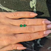 0.74 Ct.Tw.Total Carat Weight Emerald Pair from Afghanistan Life Style