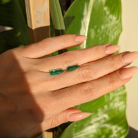 2.52&nbsp;Ct.Tw.Total Carat Weight Cabochon Emerald Pair from Afghanistan Life Style