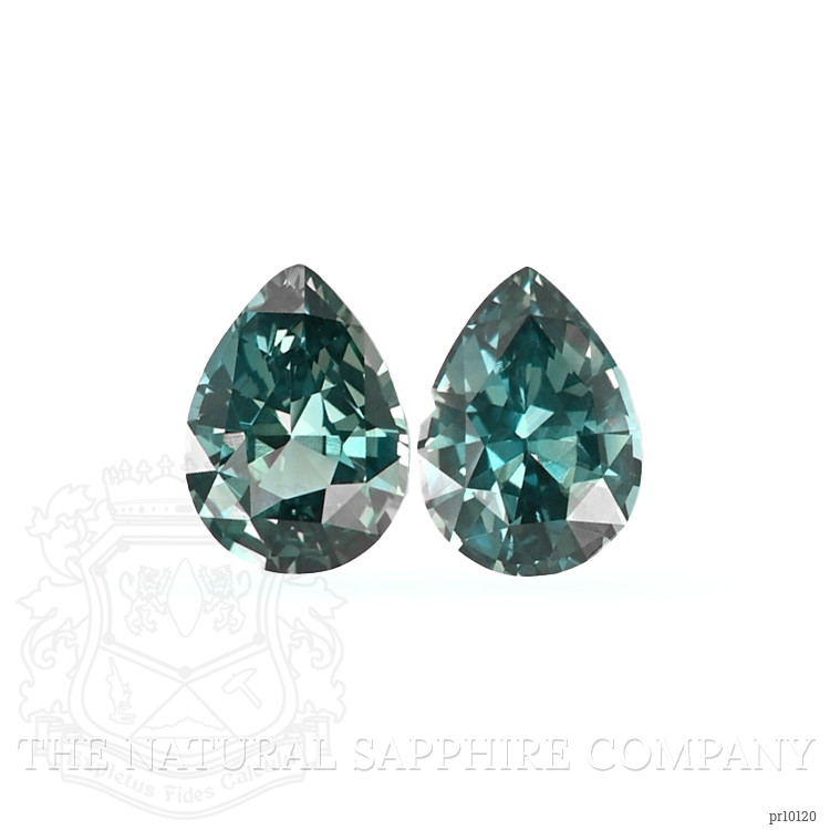1.54 Ct.Tw. Bluish Green Sapphire Pair from Ceylon (Sri Lanka)
