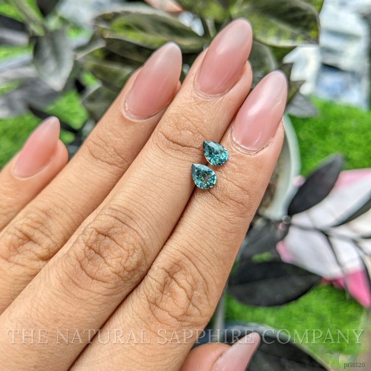 1.54 Ct.Tw. Bluish Green Sapphire Pair from Ceylon (Sri Lanka)