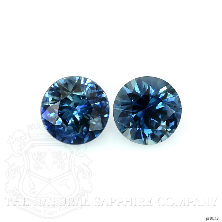 0.87 Ct.Tw. Greenish Blue Sapphire Pair from Madagascar