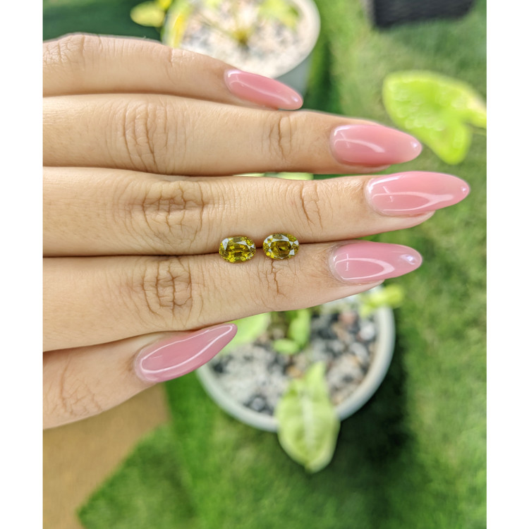 2.03 Ct.Tw. Sphene (Titanite) Pair from Madagascar