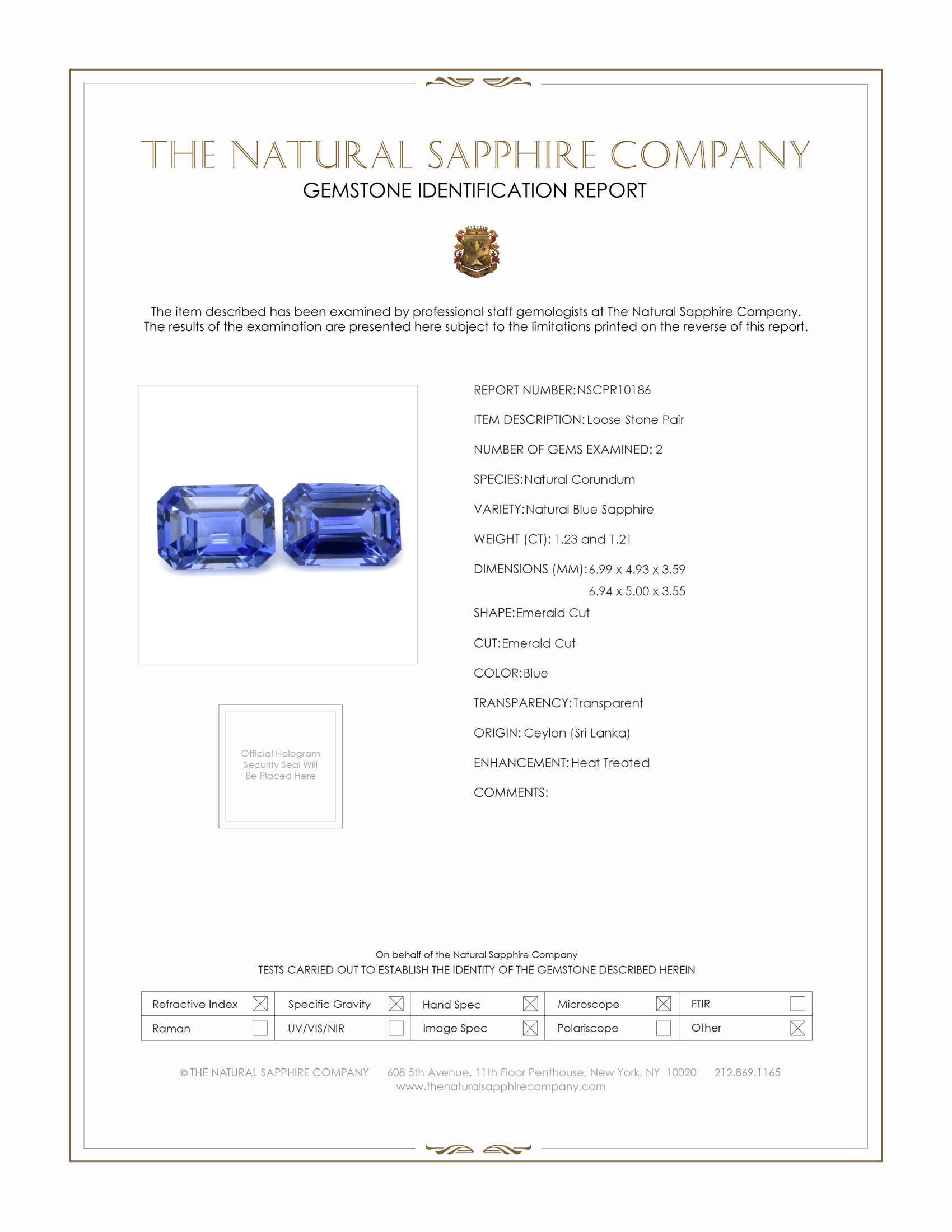 2.44 Ct.Tw. Blue Sapphire Pair from Ceylon (Sri Lanka)