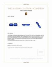 2.08 Ct.Tw.Total Carat Weight Blue Sapphire Pair from Ceylon (Sri Lanka) Appraisal