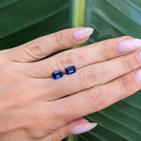 2.08&nbsp;Ct.Tw.Total Carat Weight Blue Sapphire Pair from Ceylon (Sri Lanka) Life Style