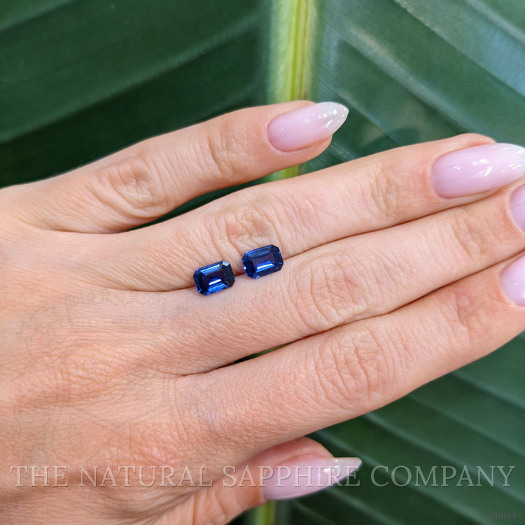 2.08 Ct.Tw. Blue Sapphire Pair from Ceylon (Sri Lanka)