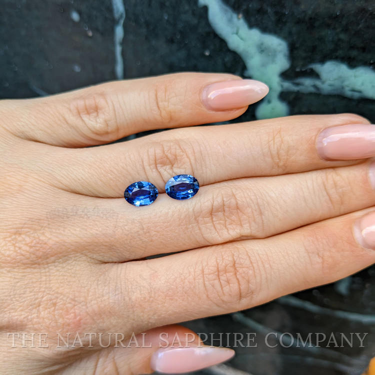2.67 Ct.Tw. Blue Sapphire Pair from Ceylon (Sri Lanka)