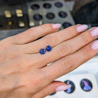 2.05&nbsp;Ct.Tw.Total Carat Weight Blue Sapphire Pair from Ceylon (Sri Lanka) Life Style