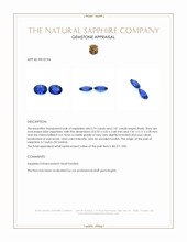 1.75 Ct.Tw.Total Carat Weight Blue Sapphire Pair from Ceylon (Sri Lanka) Appraisal