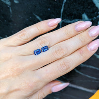 2.04&nbsp;Ct.Tw.Total Carat Weight Blue Sapphire Pair from Ceylon (Sri Lanka) Life Style