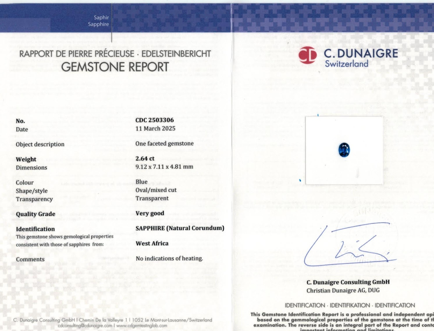 5.51 Ct.Tw. Blue Sapphire Pair from West Africa