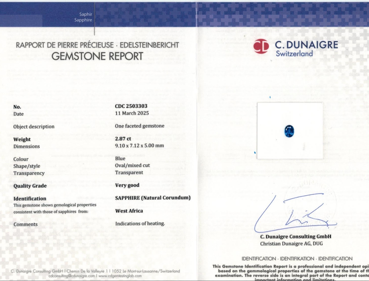 5.51 Ct.Tw. Blue Sapphire Pair from West Africa