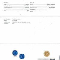 8.26&nbsp;Ct.Tw.Total Carat Weight Blue Sapphire Pair from Ceylon (Sri Lanka) Scan Report