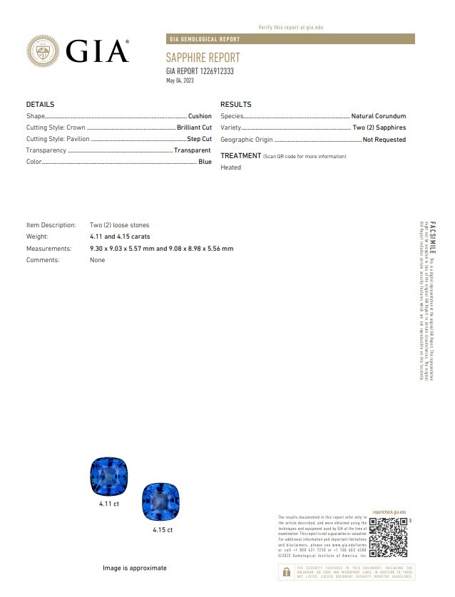 8.26 Ct.Tw. Blue Sapphire Pair from Ceylon (Sri Lanka)