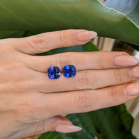 8.26&nbsp;Ct.Tw.Total Carat Weight Blue Sapphire Pair from Ceylon (Sri Lanka) Life Style