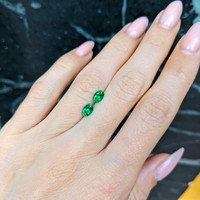 0.90 Ct.Tw.Total Carat Weight Emerald Pair from Afghanistan Life Style