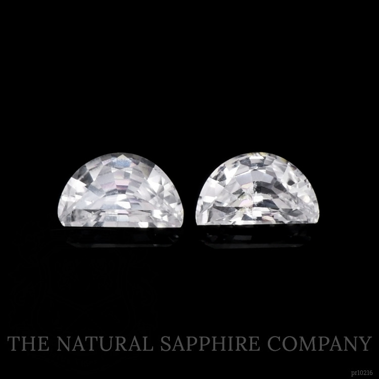 0.89 Ct.Tw. White Sapphire Pair from Ceylon (Sri Lanka)